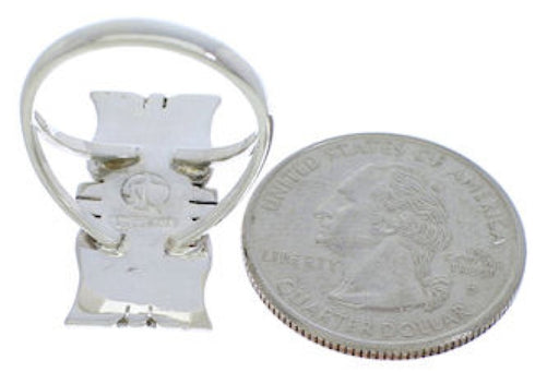 Southwestern Jewelry Turquoise Sterling Silver Ring Size 8-1/4 MX23555